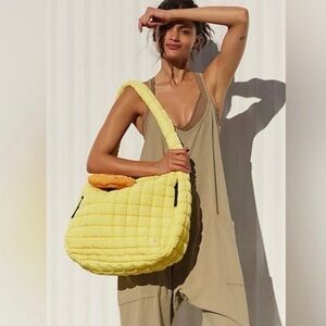 Free People Movement Quilted Carryall Bag NWT Sour Citrus